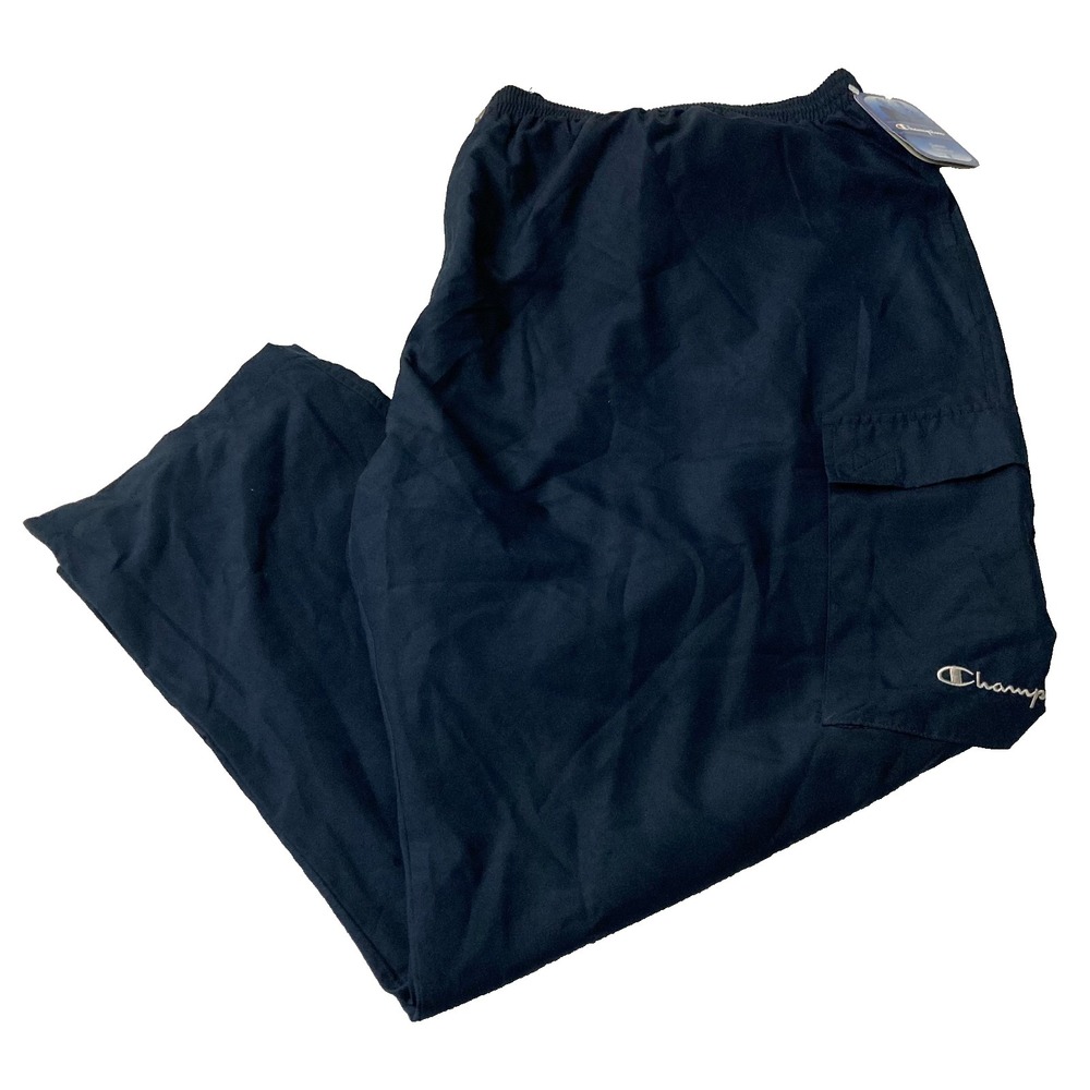 NWT Champion Navy Blue Cargo Track Pants 5X Jersey Lined Pockets P2407GR